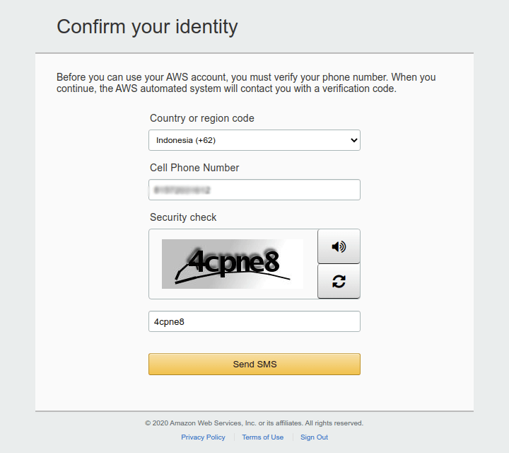 AWS Confirm Identity
